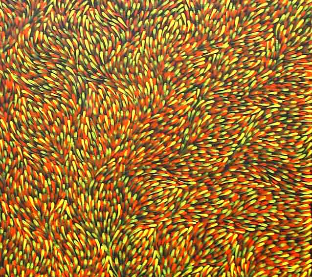 Artwork by Gloria Petyarre featuring intricate patterns