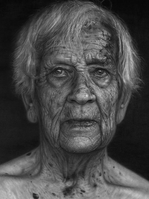 Portrait of an elderly man with expressive features